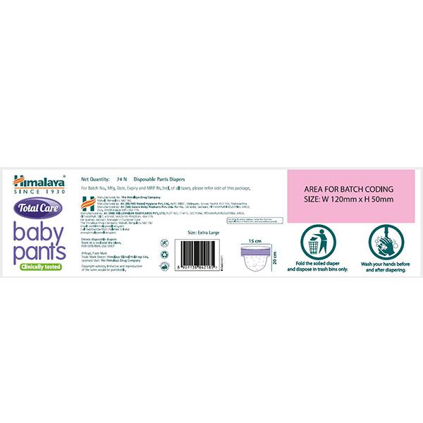 Himalaya Total Care Baby Pants Diapers-Xl 74'S - Diapers & Wipes