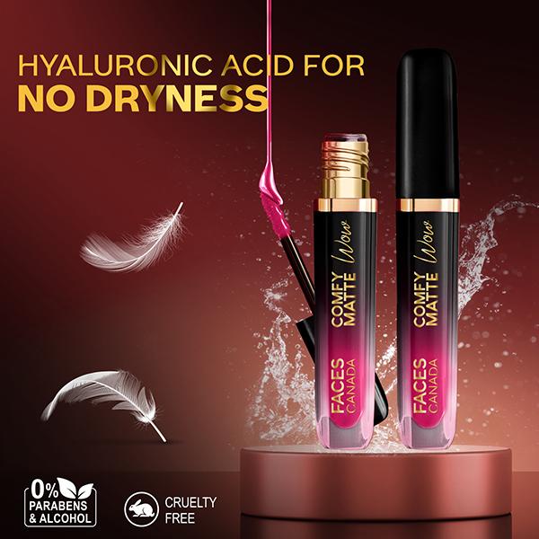 Faces Canada Comfy Matte Wow Liquid Lipstick - Fuschia Fun 06 3.8 ml - Liquid Lipsticks