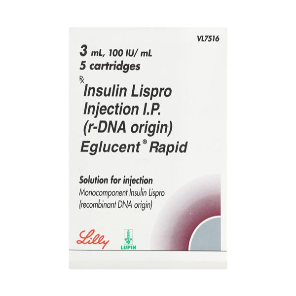Eglucent Rapid 100IU Cartridge 3ml - Diabetes-Ins
