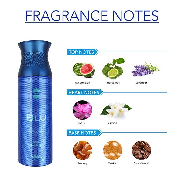 Ajmal Blu Pour Homme Parfum Deo 200 Ml - Deodorants/Roll-Ons