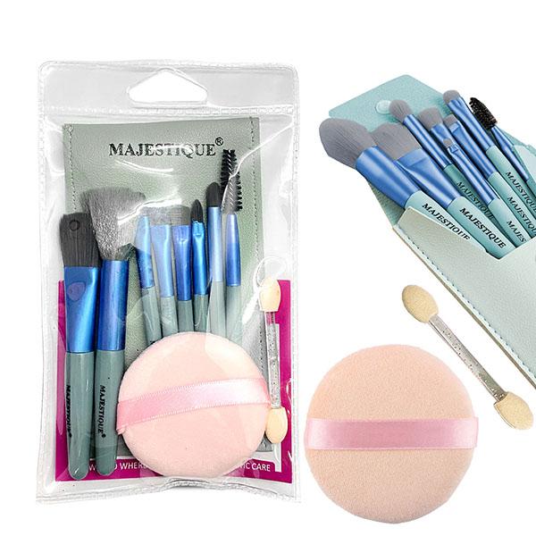 Netmeds | Majestique Makeup Brush Set with Powder Puff and Stick for Beginner for Makeup - Multicolor 1's