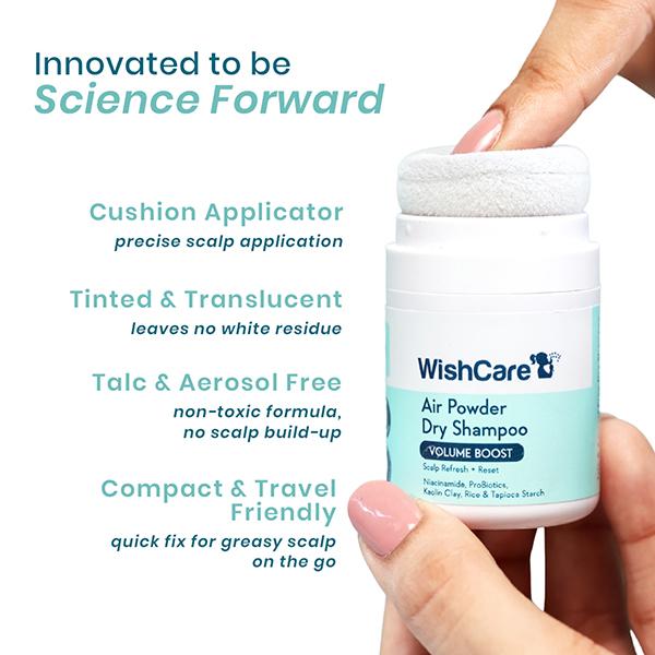 Wishcare Air Powder Dry Shampoo for Oily Hair & Scalp - No White Cast & Aerosol - Volume Boost 10 gm - Dry Shampoos & Conditioners