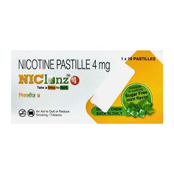 Netmeds | Niclonz 4 Sugar Free Mint Flavour Pastille 10'S