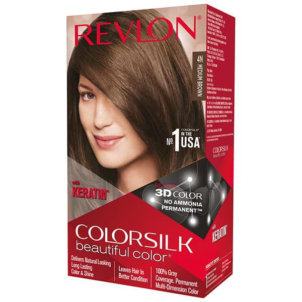 Revlon Colorsilk Hair 3D Color with Keratin - Medium Brown 4N 91.8ml - Crème