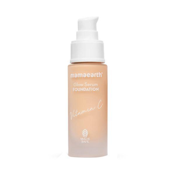 Mamaearth Glow Serum Foundation with Vitamin C & Turmeric for 12Hour Long Stay 01 Ivory Glow 30 ml - Foundation