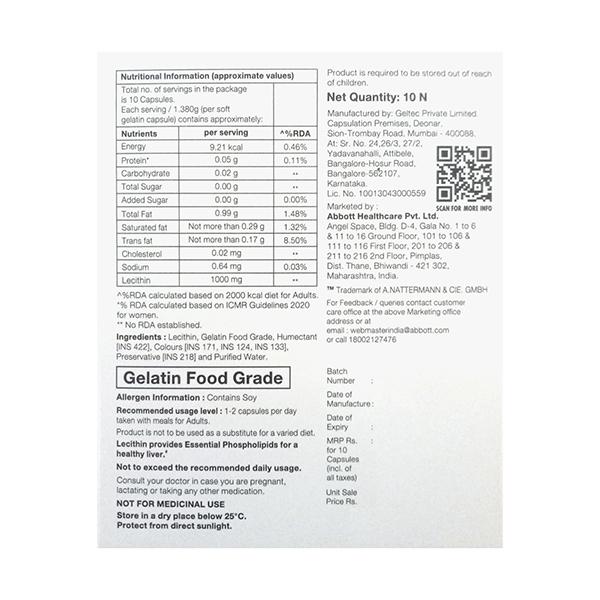 ESSENTIALE L GLUTEN FREE 1g Capsule 10's - Liver Disease