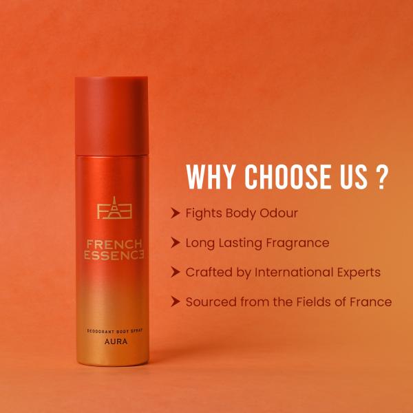 French Essence Deodorant Body Spray - Aura 150 ml - Perfumes (Edt/Edp)