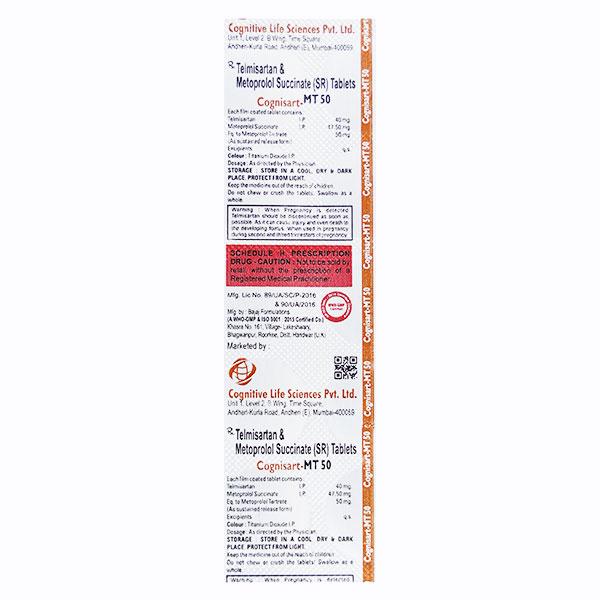COGNISART MT 50mg Tablet 10's - Hypertension-Ana