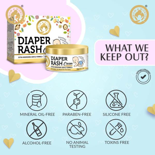 Mom & World Diaper Rash Cream 50 gm - Rash Creams