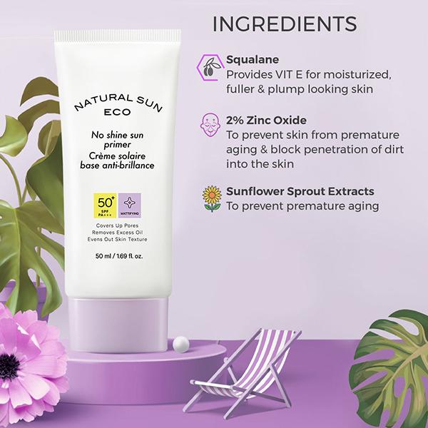 The Face Shop Naturalsun Eco No Shine Sun Primer SPF50+ PA+++ Mattifying 50ml - Face Sunscreen