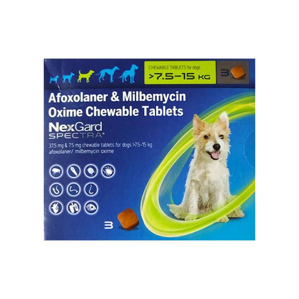 NEXGARD SPECTRA 7.5 - 15KG FOR DOGS (VET) Chewable Tablet 3's