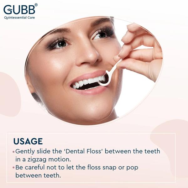 GUBB Dental Floss Pick - 24 Pieces 22 gm - Floss & Tongue Cleaners