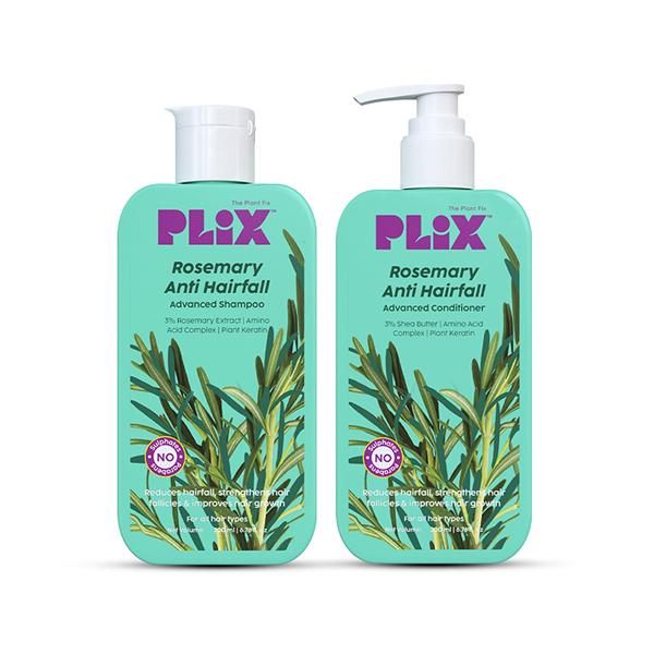 Netmeds | PLIX Rosemary Anti Hairfall Regime - Advanced Shampoo-Conditioner, Reduces Hair Fall 200 ml
