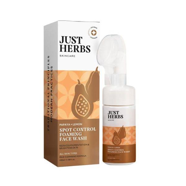 Just Herbs Papaya Lemon Spot Control Foaming Face Wash 100 ml - Scrubs & Exfoliants