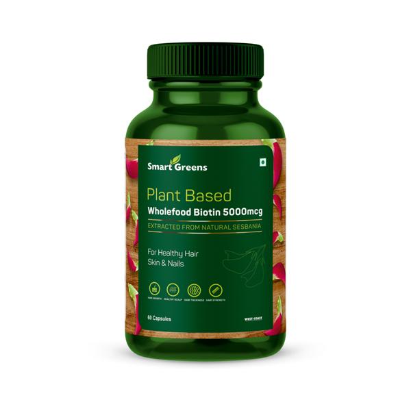 Smart Greens Plant Based Wholefood Biotin 5000 mcg Capsule 60's