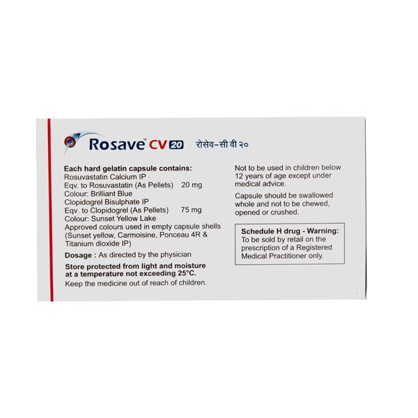 Rosave CV 20mg Capsule 10'S - High Cholesterol-Dys