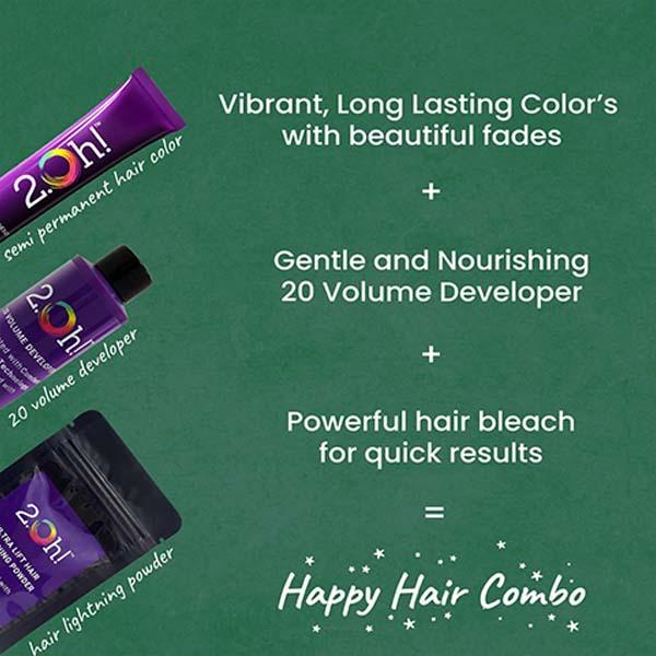 2.Oh! Semi Permanent Hair Color + Lightning Kit - Emerald Green Combo 1's - Hair Creams
