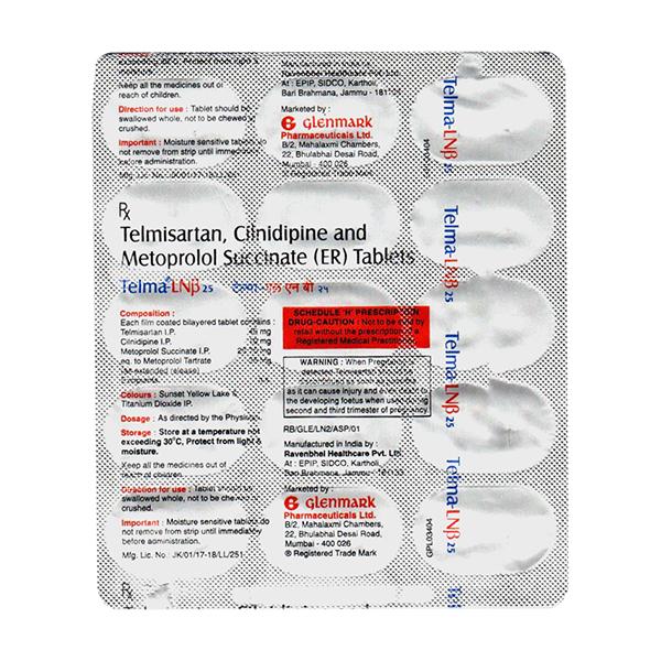 TELMA LNB 25 Tablet 15's - Hypertension-Ana