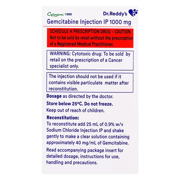 Cytogem 1gm Injection 1's - Cancer Oncology-Cyt