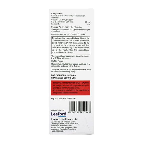 Cefitaxe 50 Orange Flavour Oral Suspension 30ml - Bacterial Infections-Cep