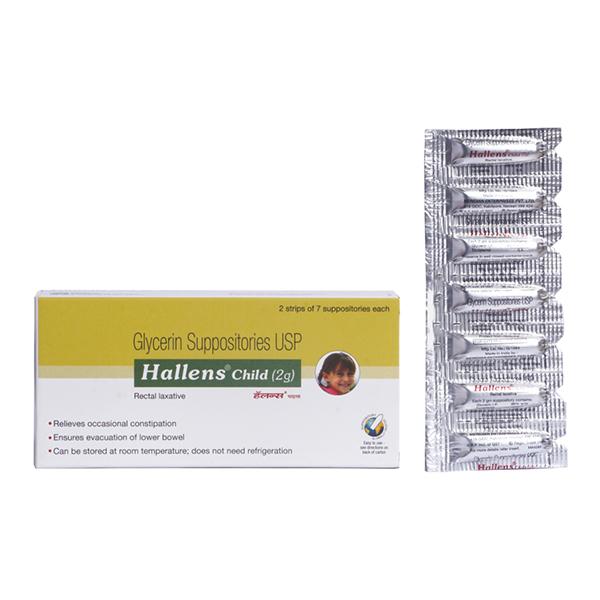 HALLENS CHILD (2G) Suppositories 7's - Constipation-Lax