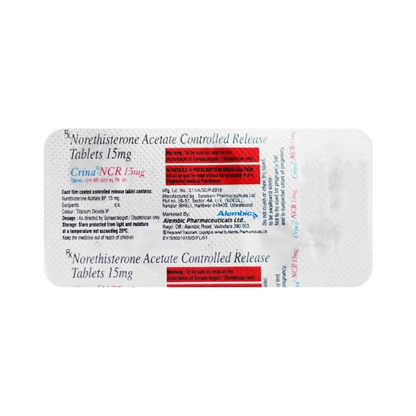 Crina Ncr 15mg Tablet 5'S - Hormonal Therapy-Oes