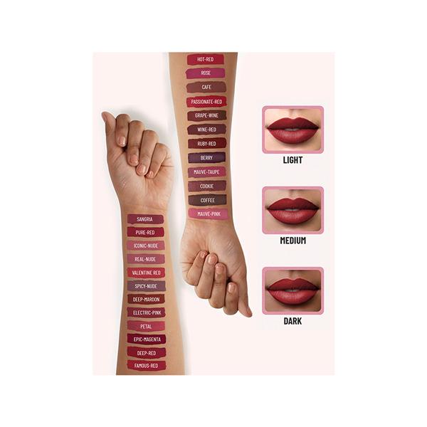 Swiss Beauty Ultra Smooth Matte Liquid Lipstick, Shade- Ruby 6 ml - Liquid Lipsticks