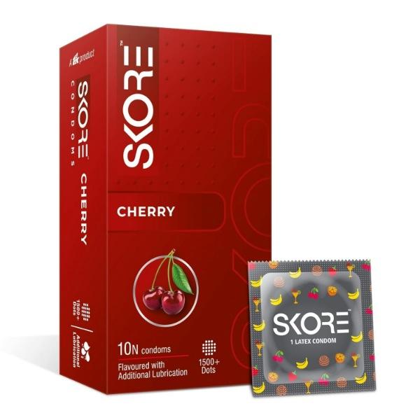 Netmeds | Skore 1500+ Raised Dots Condoms - Cherry 10's