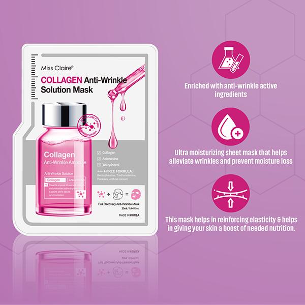 Miss Claire Collagen Anti Wrinkle Solution Mask 25ml - Masks & Peels