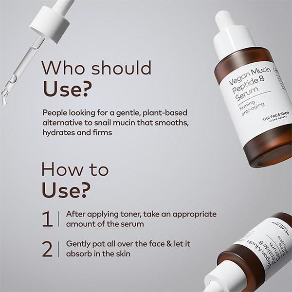 The Face Shop Alltimate Vegan Mucin Peptide 8 Serum 30 ml - Face Serum