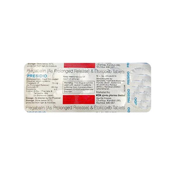PRESIDIO Tablet 10's - Neuropathic Pain-Dru