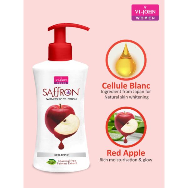 Vi-John Women Fairness Body Lotion Combo (Red Apple + Aloe vera + Cocoa Butter) Pack of 3 x 250 ml - Lotions & Creams