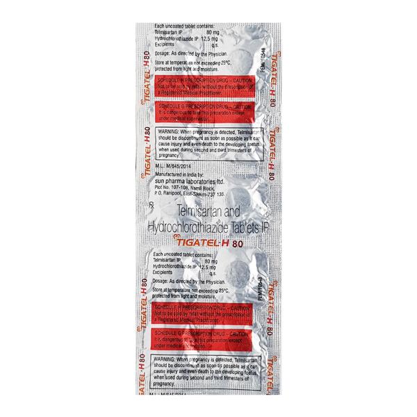 Tigatel H 80mg Tablet 10'S - Hypertension-Ang