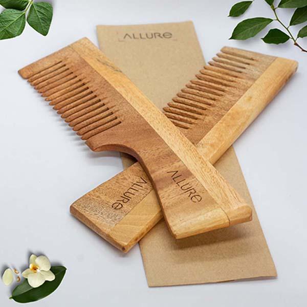 Allure Wooden Neem Comb (CD-02) 2's - Hair Combs