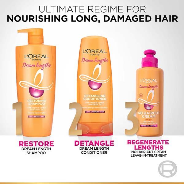 L'Oreal Paris Dream Lengths Restoring with Vegetal Keratin and Castor Oil Shampoo 180ml - Shampoos