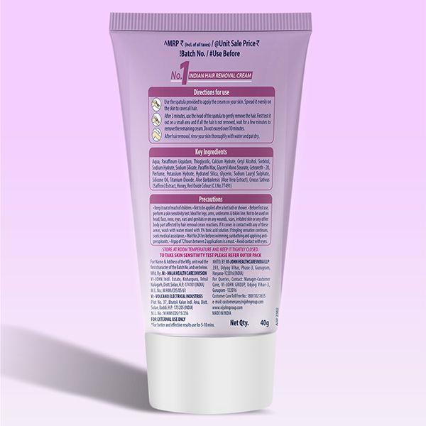 VI-John Feather Touch Hair Removal Cream Honey & Saffron Tube for Dry Skin 40 gm - Shaving Creams