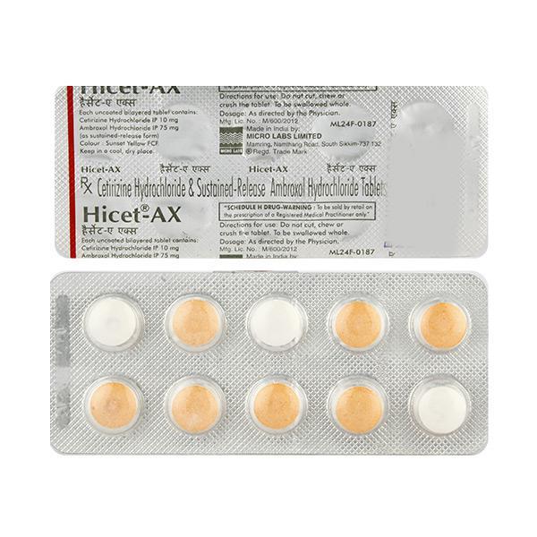 Hicet AX Tablet 10'S - Cough And Cold-Cou