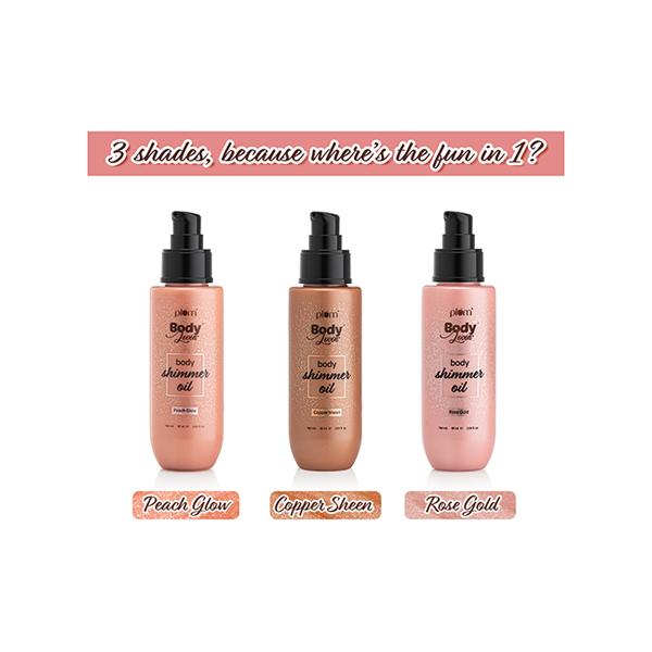 Plum BodyLovin' Body Shimmer Oil - Rose Gold, Long-lasting shimmer, Deep moisture, Fruity Fragrance 90 ml - Massage Oils