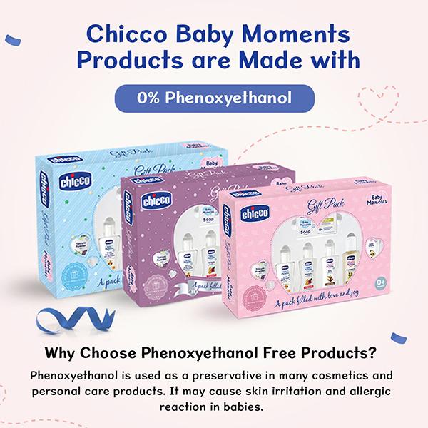 Chicco Baby Moments Baby Caring Set Blue 100 gm - Baby Body Wash