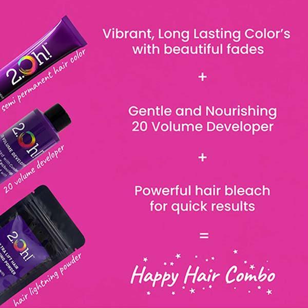 2.Oh! Semi Permanent Hair Color + Lightning Kit - Fuchsia Combo 1's - Hair Creams