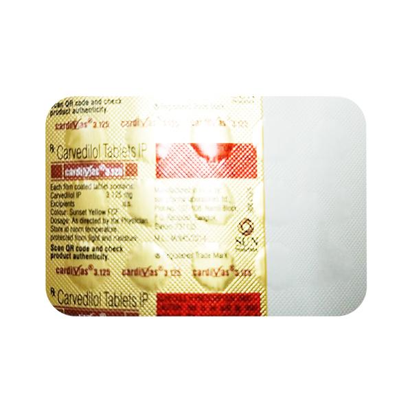 CARDIVAS 3.125 Tablet 15's - Hypertension-Bet