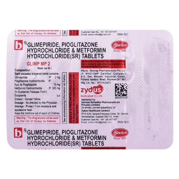 Glimp MP 2mg Tablet 10'S - Diabetes-Ant
