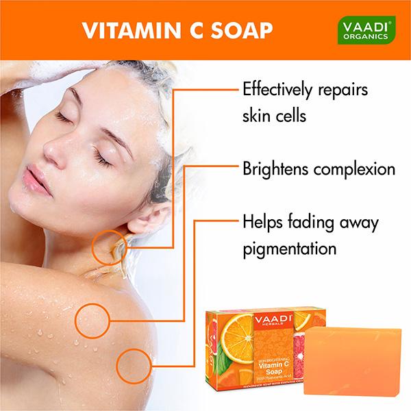 Vaadi Herbals Vitamin C Soap For Tan Removal & Instant Brightening 75 gm - Soaps
