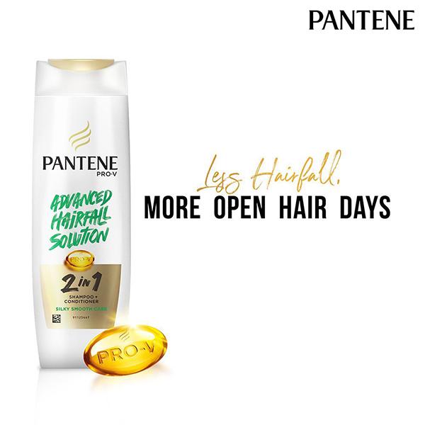Pantene Advanced Hairfall Solution 2in1 Anti-Hairfall Silky Smooth Shampoo & Conditioner for Women Shampoos 180 gm - Shampoos
