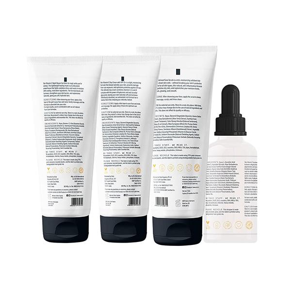 Arata Vitamin C Overnight Face Care Regime With Vitamin C Oatmeal Scrub (75 ML), Face Serum (30 ML), Day Cream (50 ML) & Night Repair Gel (50 ML) 1's - Face Serum