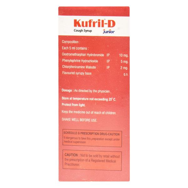 KUFRIL D JUNIOR Syrup 60ml - Cough And Cold-Cou