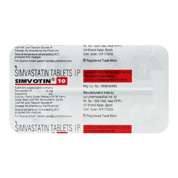 Netmeds | Simvotin 10mg Tablet 10'S