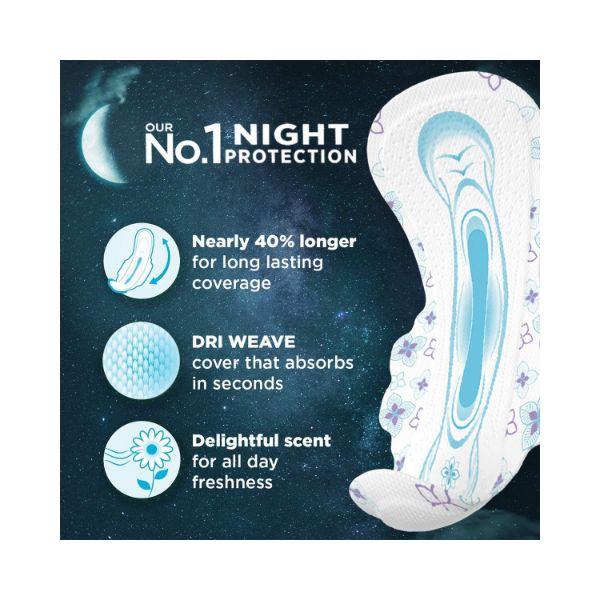 Whisper Bindazzz Nights Sanitary Pads For Women, Xl+ 15 Napkins 1's - Others
