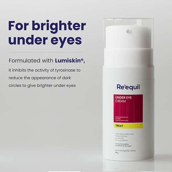 Re'equil Under Eye Cream Fades Dark Circles, Reduces Puffiness, Fine Lines, and Crow's Feet Unisex for all Skin Types 15 gm - Under Eye Creams & Serums