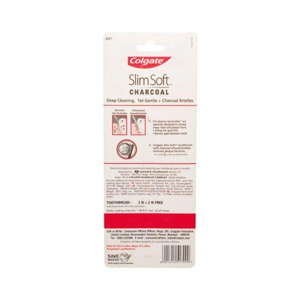 Colgate-Palmolive, Colgate Slim Soft Charcoal Toothbrush - (4 Pcs) (Buy 2 Get 2 Free) 1's - Toothbrushes